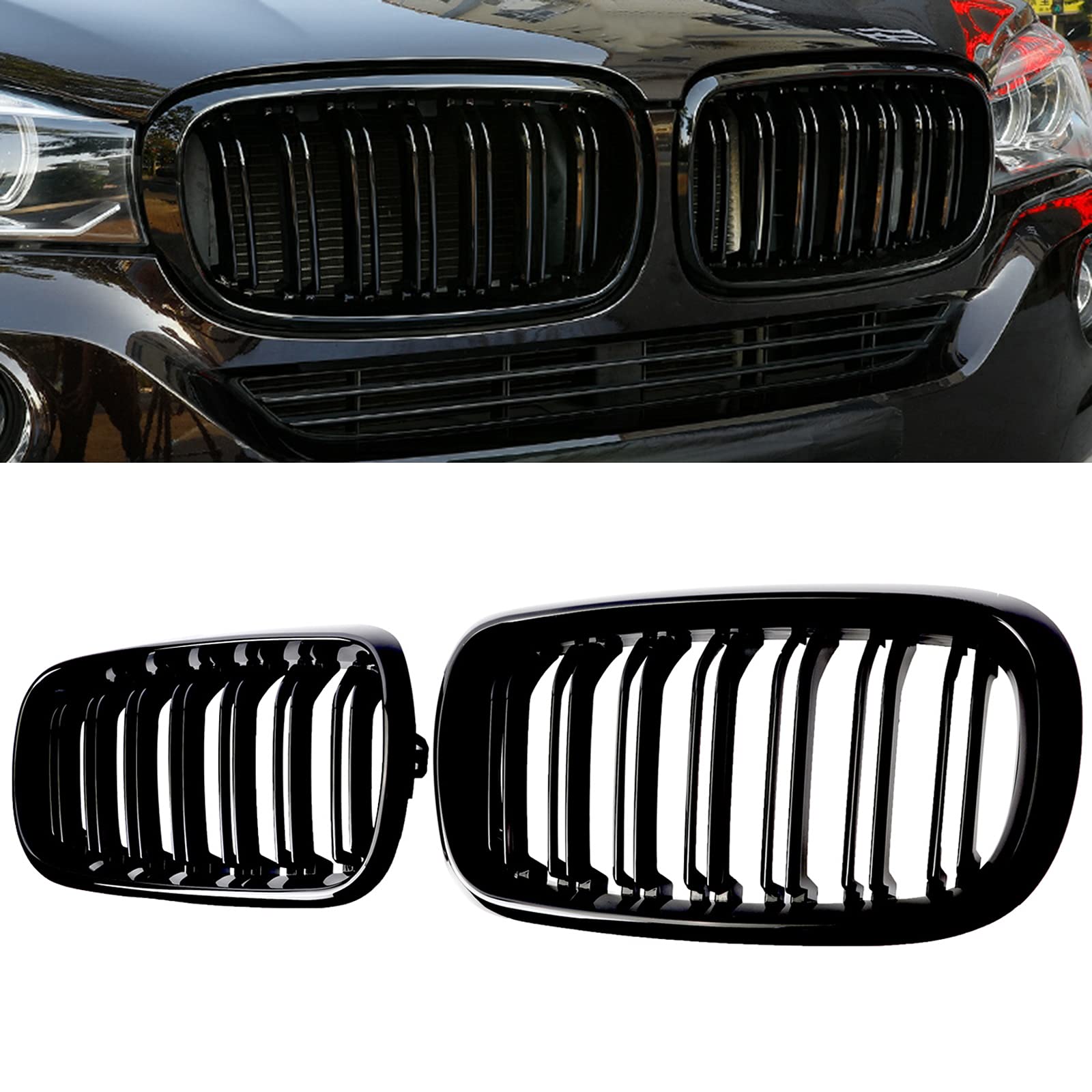 BILLDIO X5 F15 grille close-up with gloss black finish and precise fit