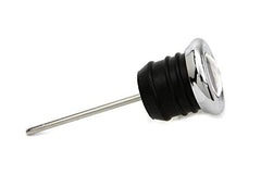Billet Proof Designs black gauge face oil temperature gauge for Harley Softail—clear readings