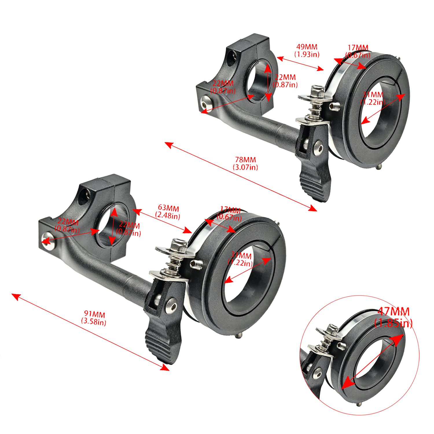 BILLFARO handlebar fit 7/8-inch, secure configuration for OEM and aftermarket grips.
