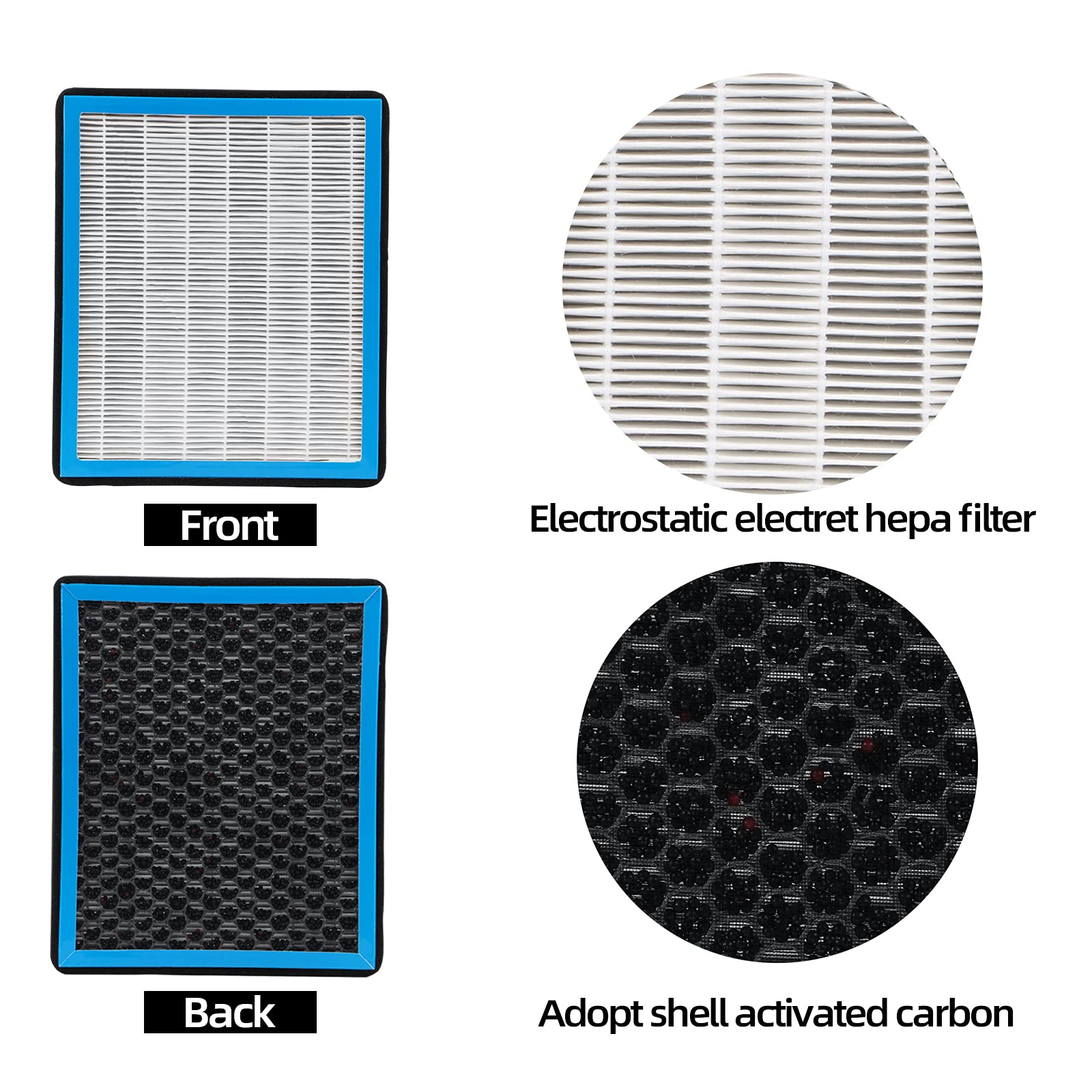 Billowy CF11966 activated carbon inside to reduce odors and VOCs in the cabin.
