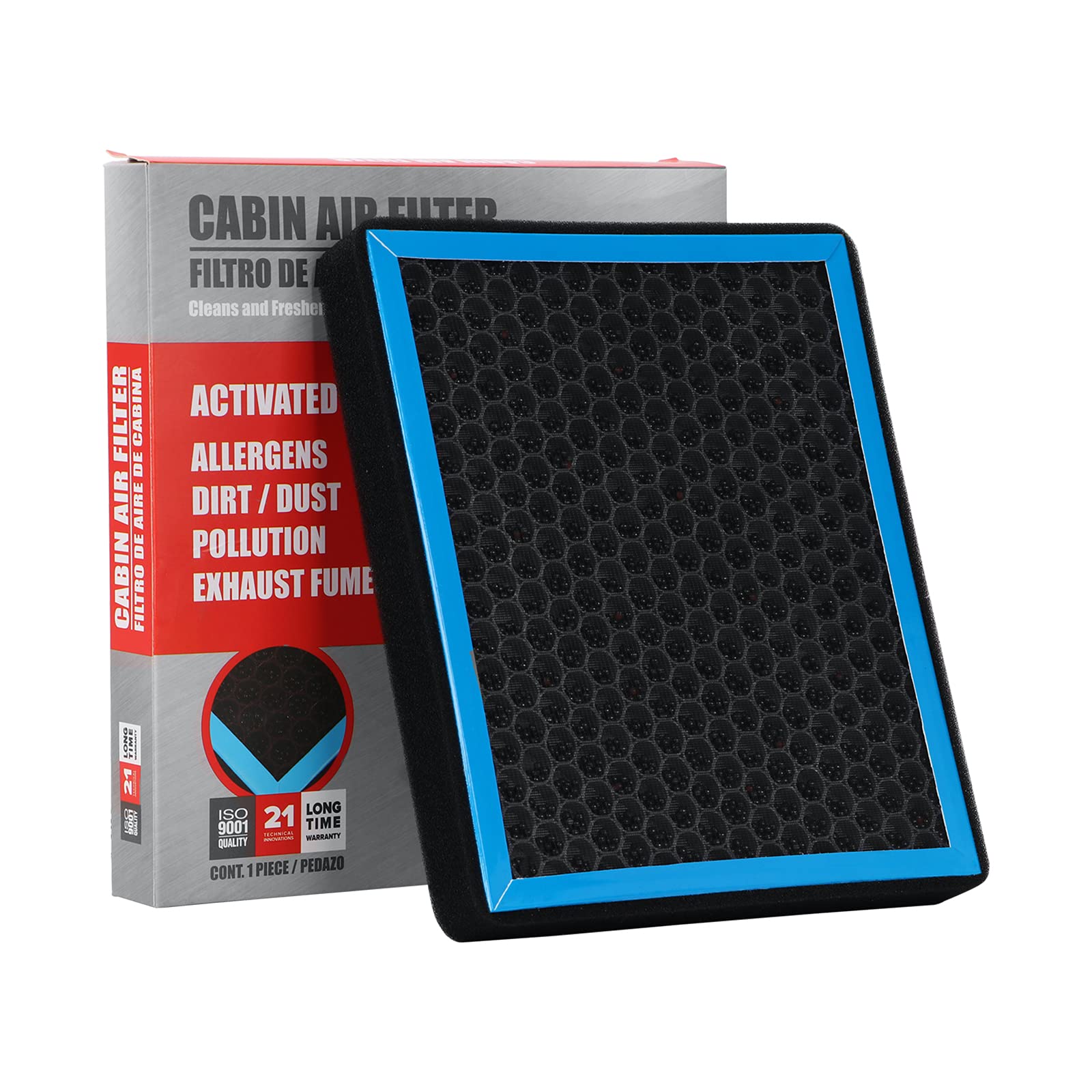 Billowy CF11966 cabin air filter ready for installation to improve air quality.