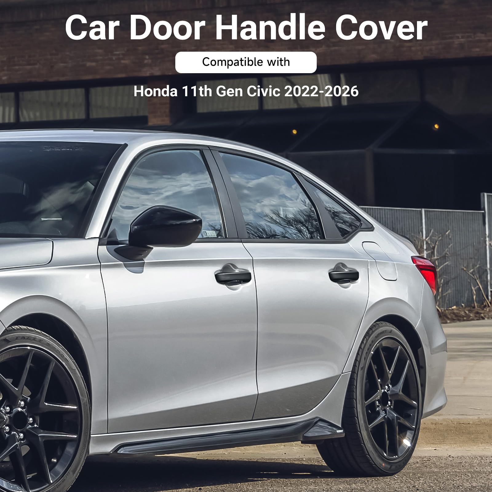 BILOPER ABS door handle protector for Civic enhances durability in extreme temperatures.