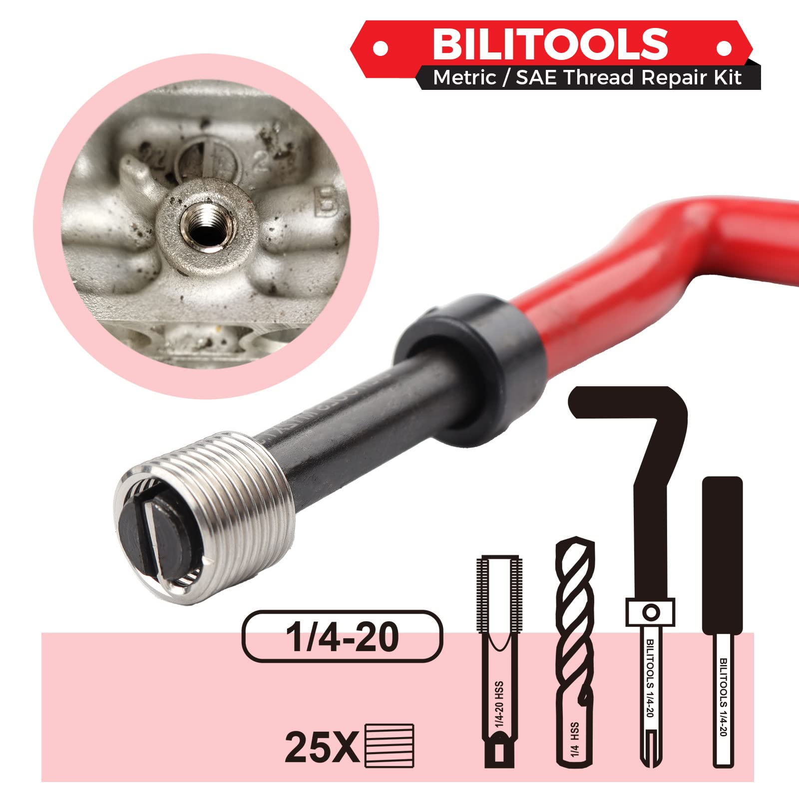 BILITOOLS 304 stainless thread inserts for longer-lasting threads
