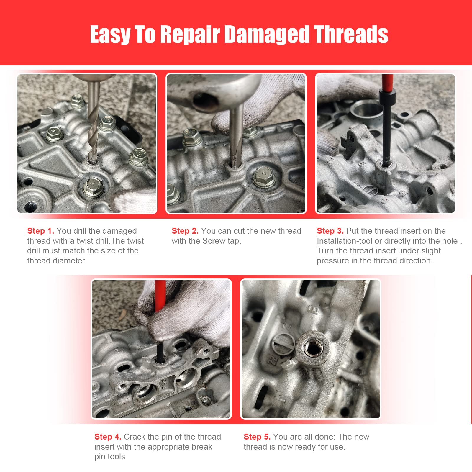 BILITOOLS SAE thread repair kit ready for on-site automotive and plumbing work