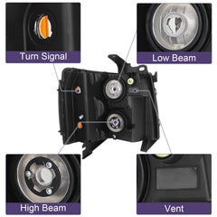 Driver-front headlight on Silverado with chrome housing enhances night visibility.