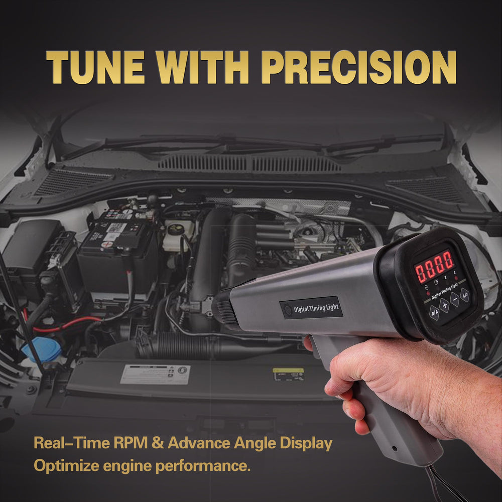 BINGOX digital timing light RPM display aids accurate base timing calibration.