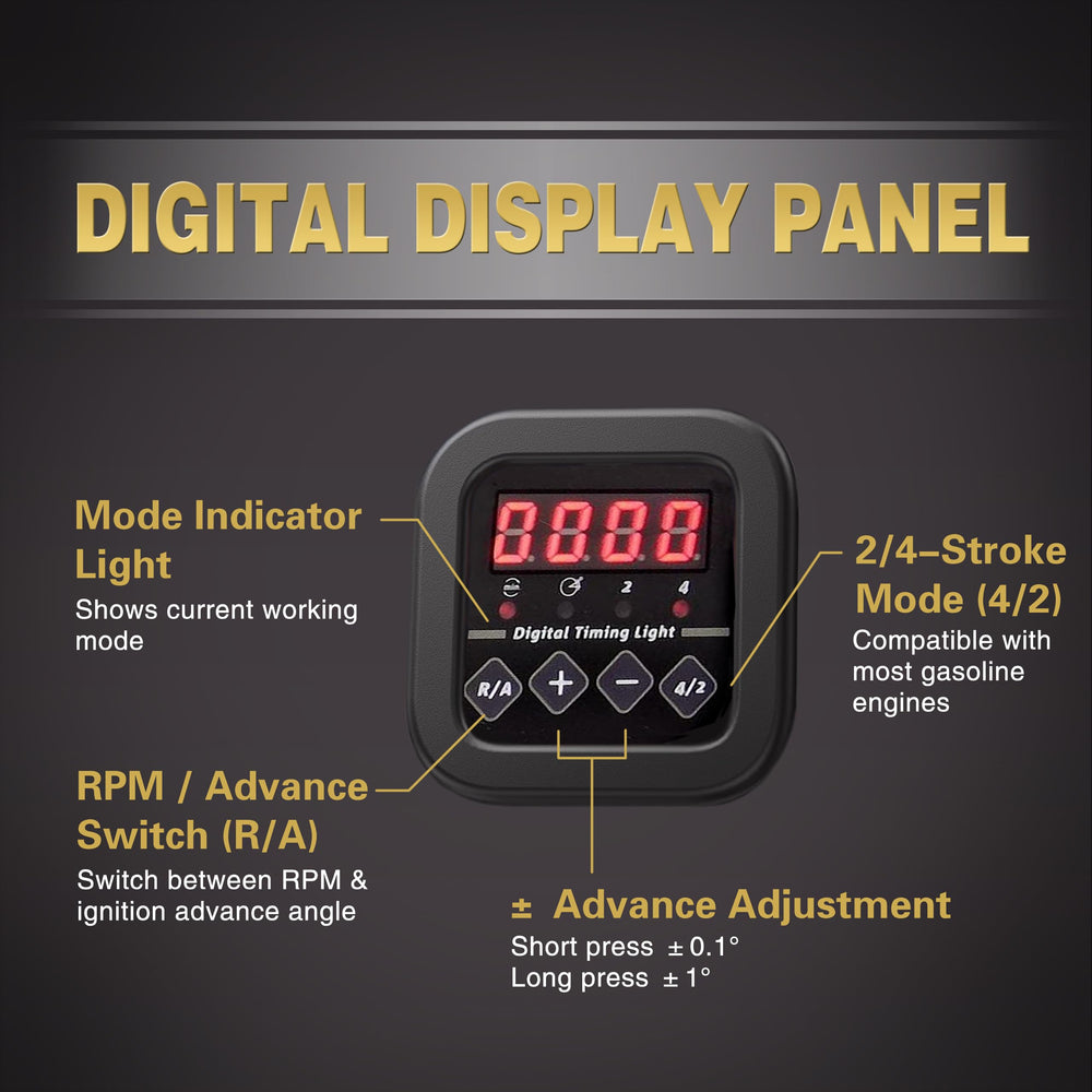 BINGOX digital timing light xenon strobe in action highlights timing marks precisely.