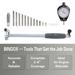 BINGOX extension rods and anvils for flexible measurement configurations