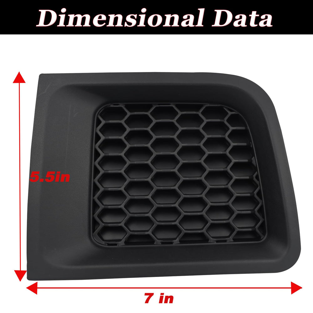 BINQIGOO bumper grille insert close-up shows durable ABS with water and dust resistance