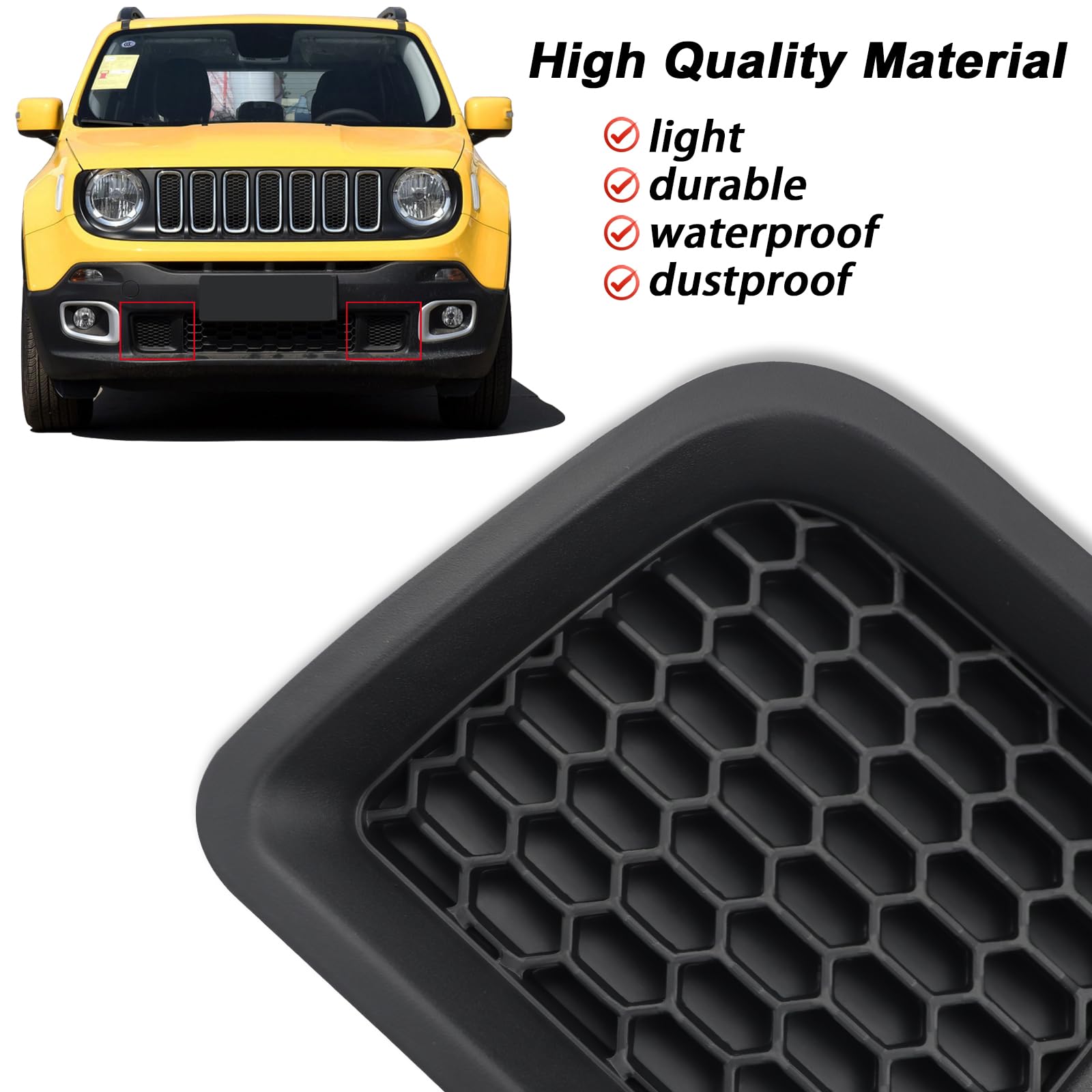 BINQIGOO grille cover protects against rain and debris while preserving factory lines