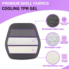 Binsheo thin gel seat cushion on a wheelchair offers non-slip stability