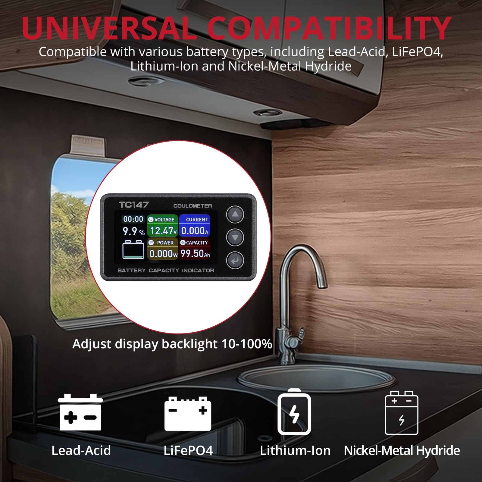 BINTA adjustable backlight and sleep mode extend readability and device life
