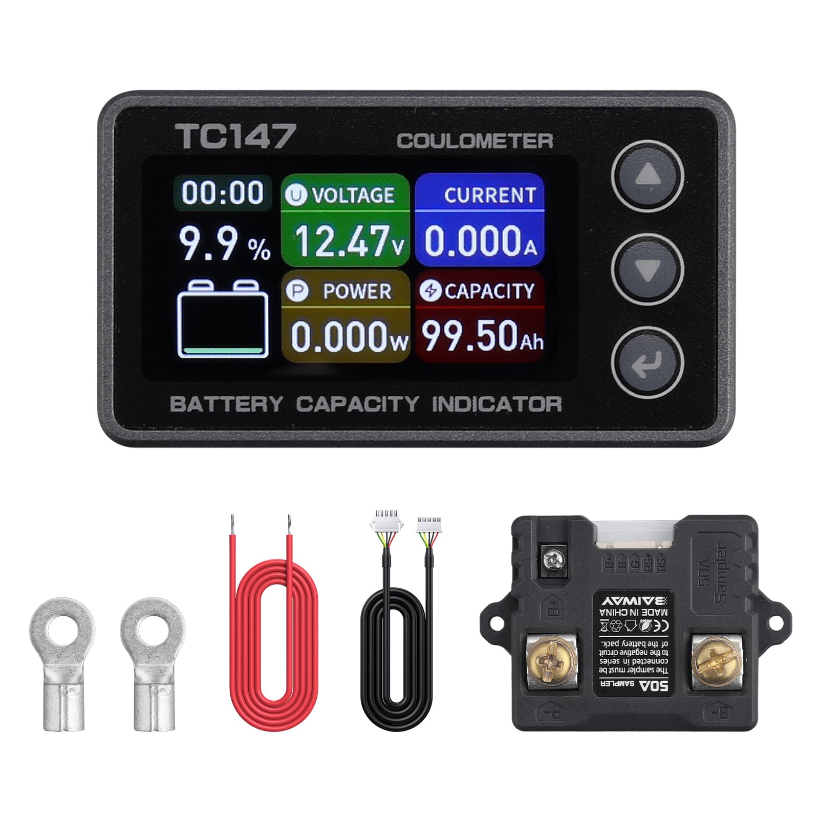 BINTA battery monitor with a clear TFT screen for quick status readouts in any environment