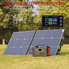 BINTA smart management displays percentage, Ah capacity up to 999Ah, and voltage
