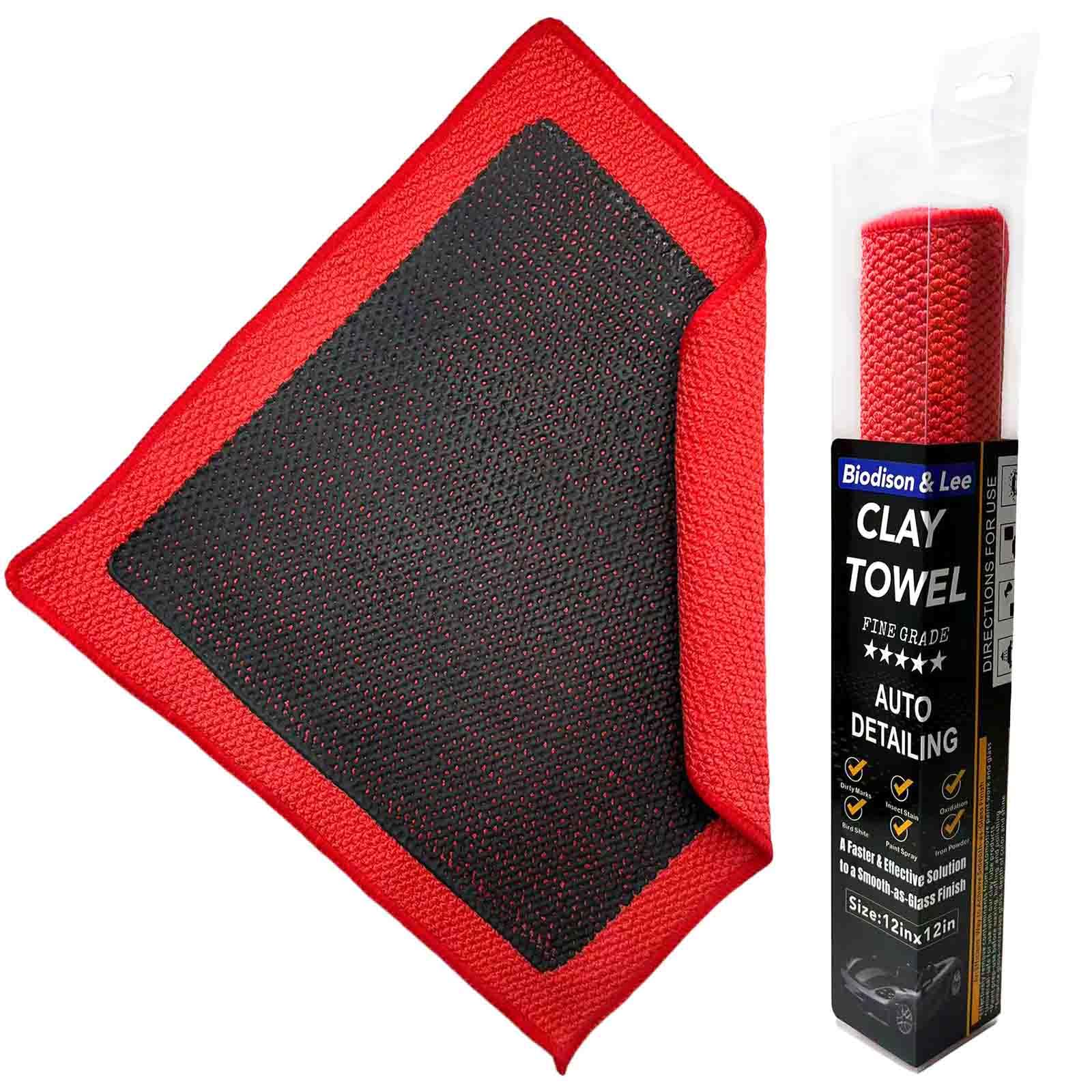 Biodison and Lee Upgrade Clay Towel 3.0 red mesh design for gentle paint detailing