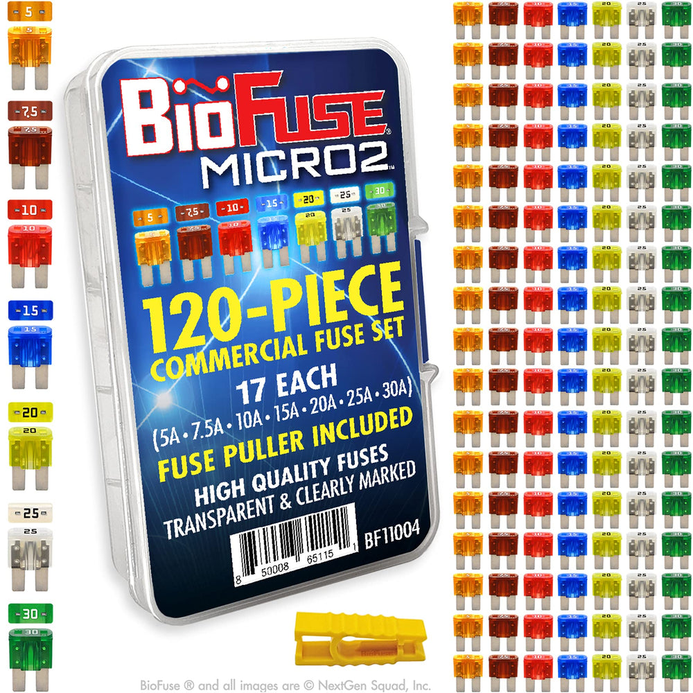 BIOFUSE Micro2 ATR 120-piece fuse assortment for automotive and marine circuits