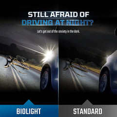 Biolight KM H7 bulb emitting 3200K warm light for comfortable daytime and night use.