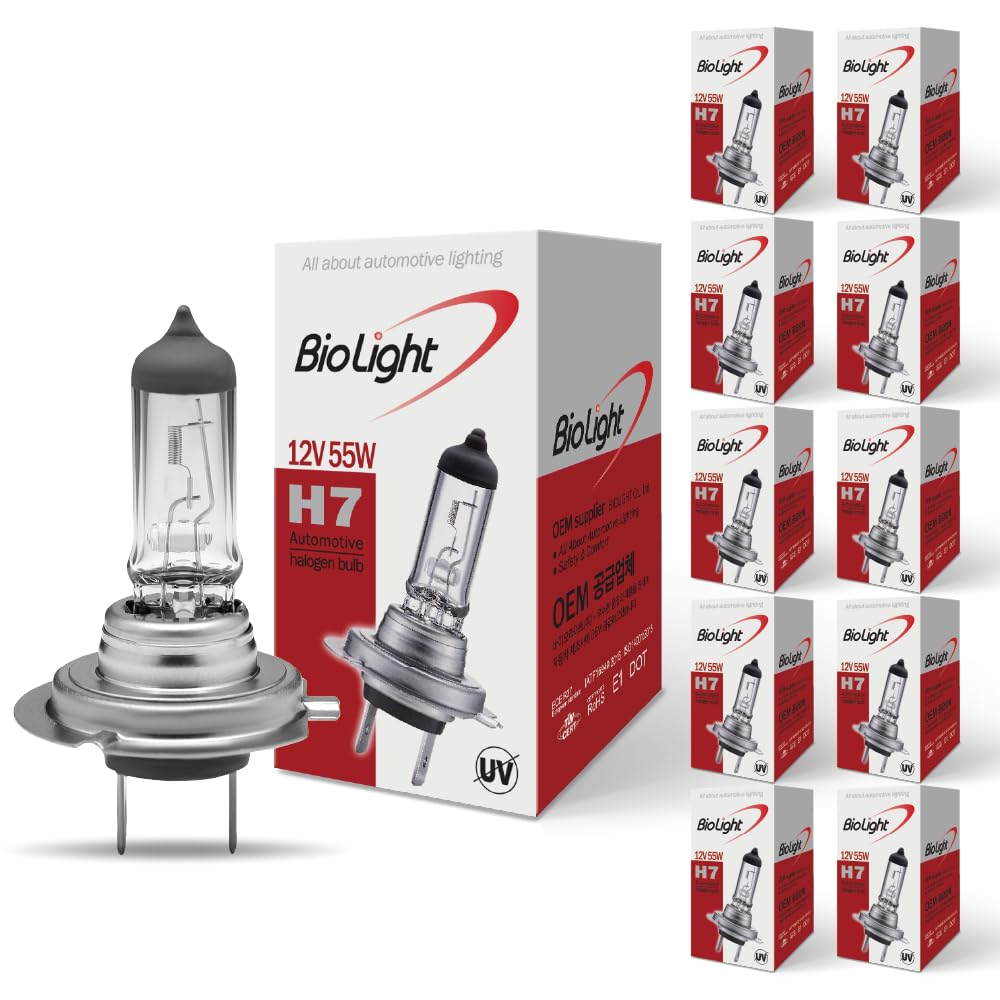 Biolight KM H7 headlight bulb pack 10 for easy replacement and better visibility.