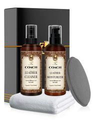 BIOOICH leather cleaner bottle pour enables easy stain removal on handbags.