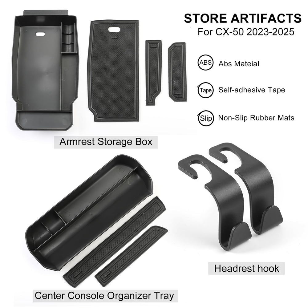 Birbenben CX50 armrest storage box reduces cabin clutter.