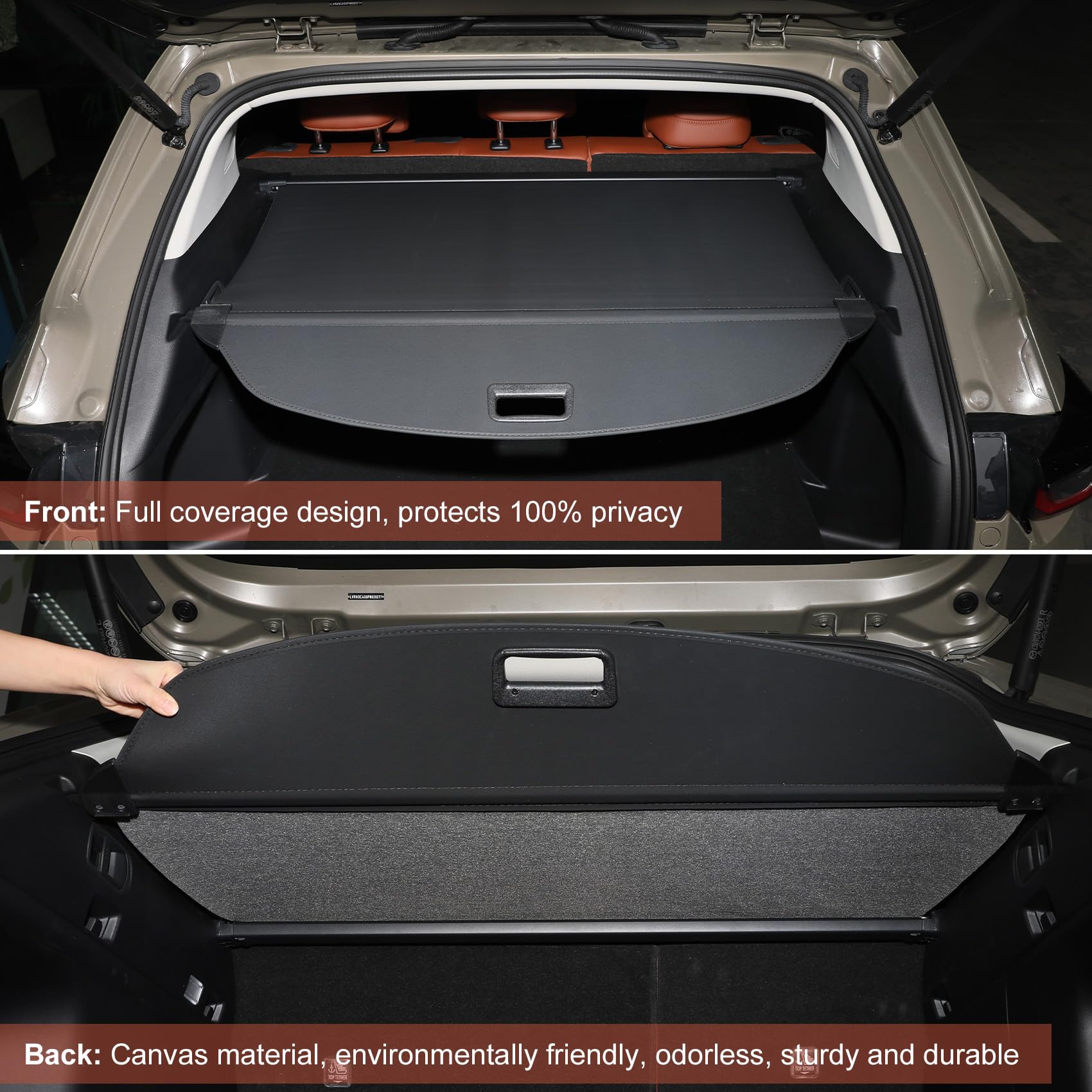 Birbenben cargo cover with aluminum cross brace for Mazda CX-50, sturdy support