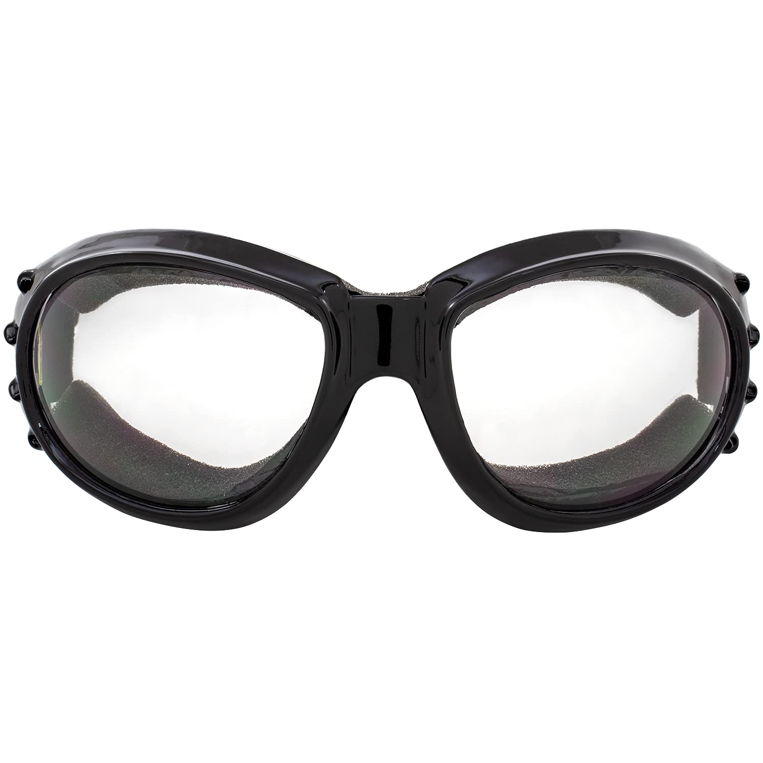 Birdz Eagle padded goggles with black frames and smoke lenses for bright sun glare relief