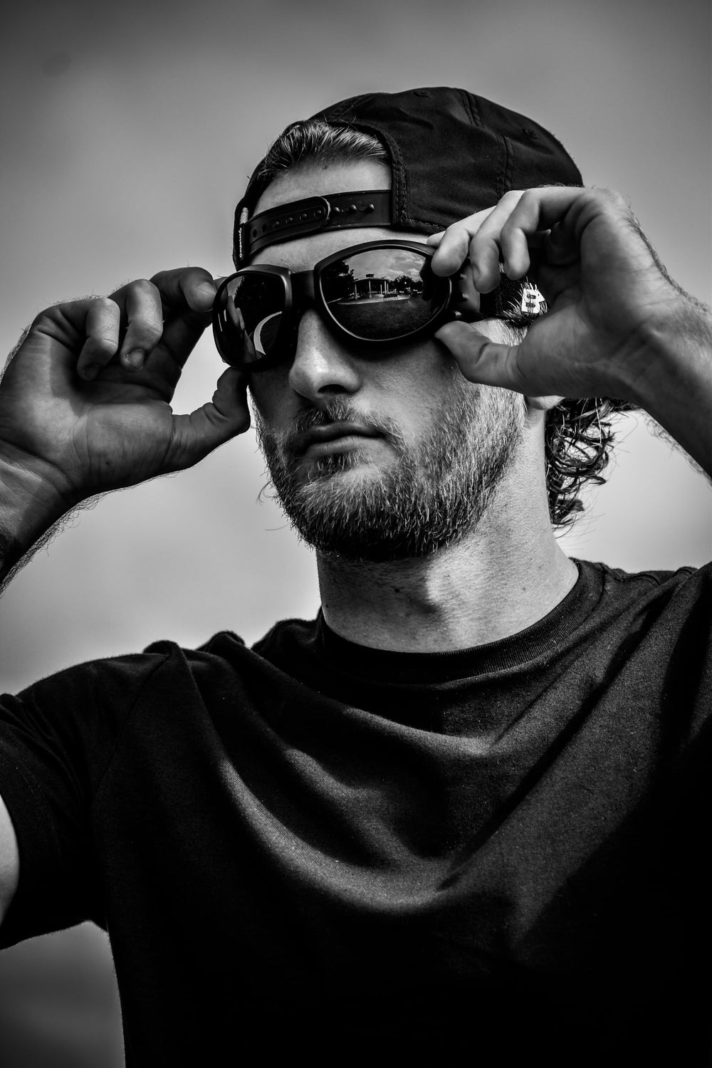 Birdz Eagle padded goggles with black frames and yellow lenses for cloudy conditions