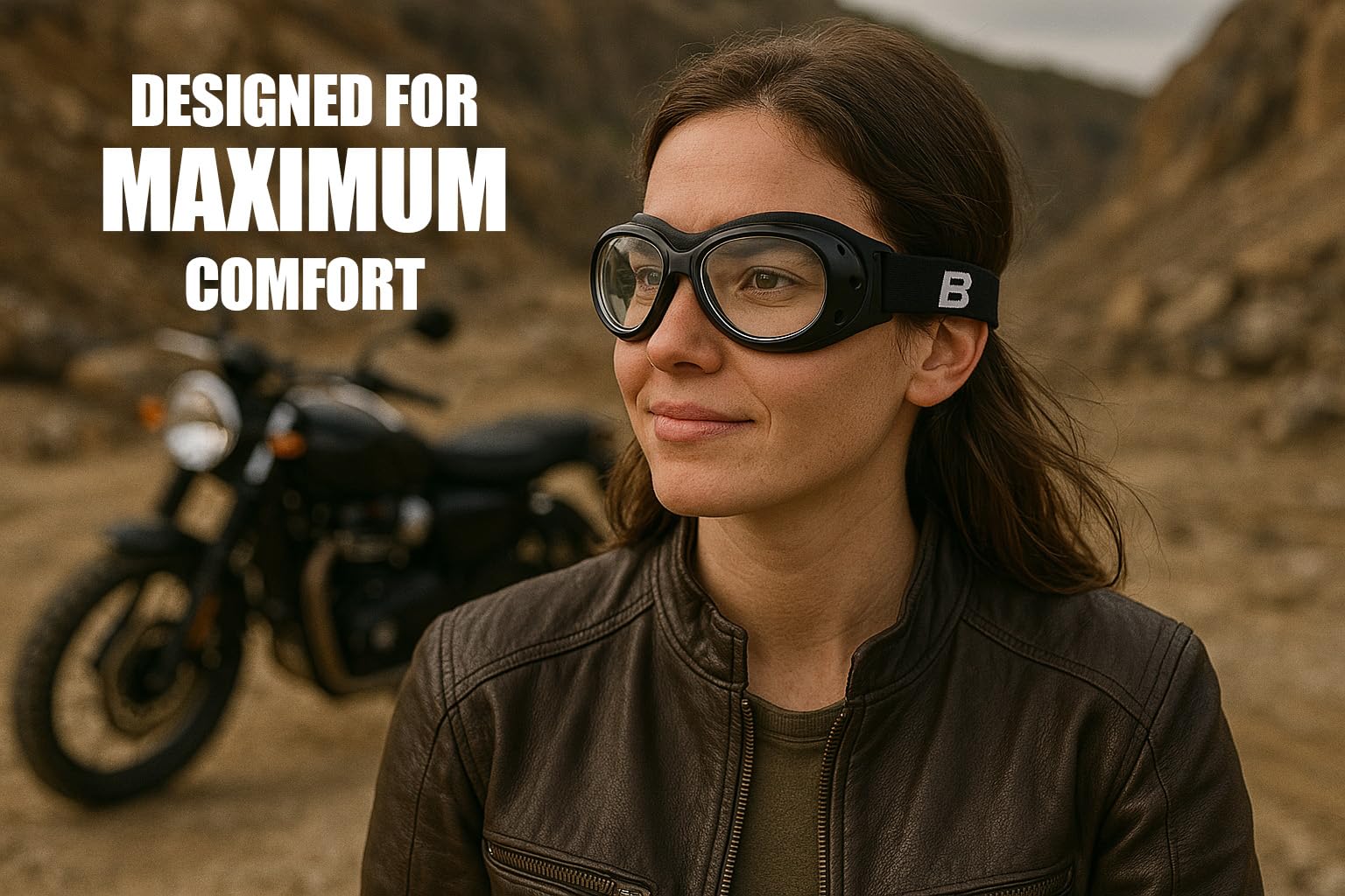 Birdz Eagle Red Baron goggles providing dust protection during dusty trails.