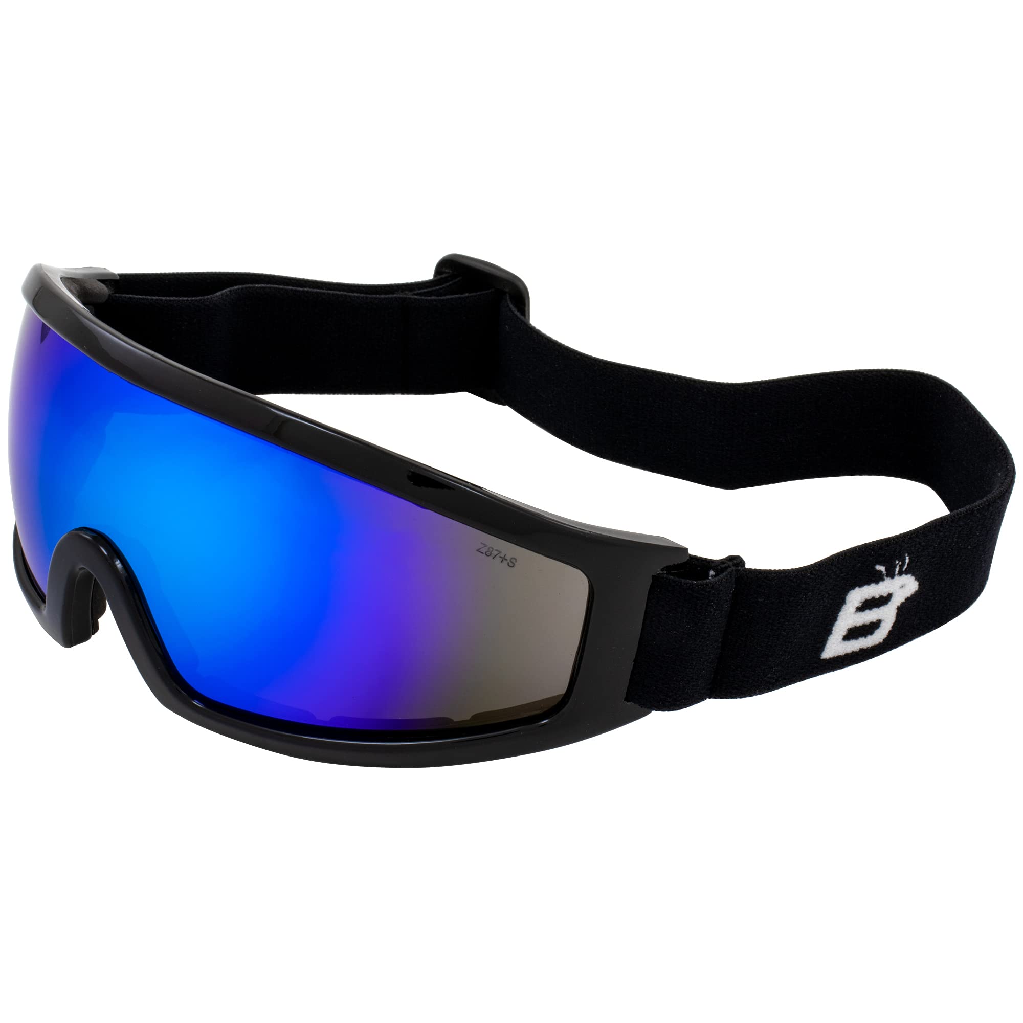 Birdz Robin shatterproof skydiving goggles with blue ReflecTech lens for clear outdoor visibility