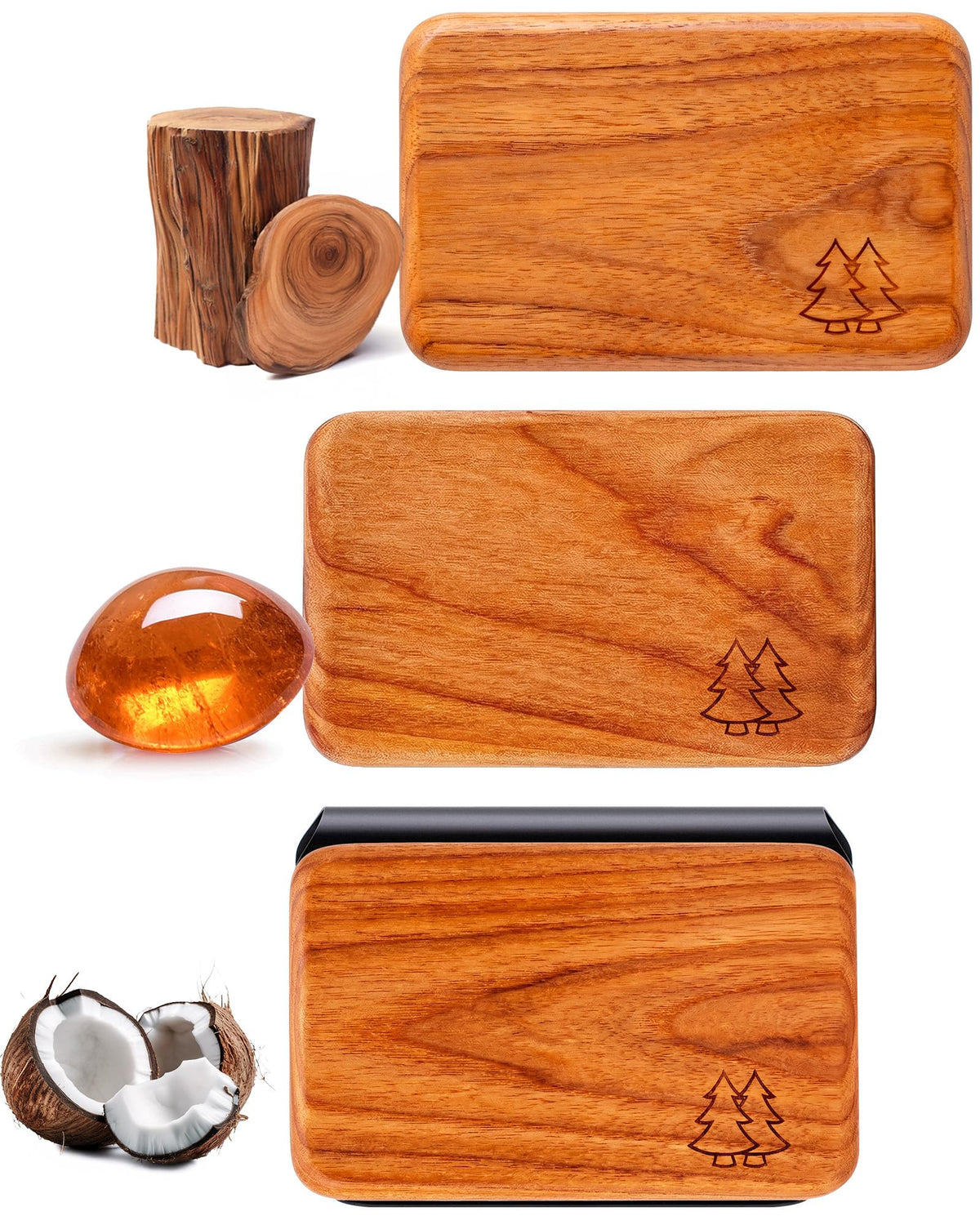 Bispoy natural wood air freshener with visor clip keeps the car smelling fresh.