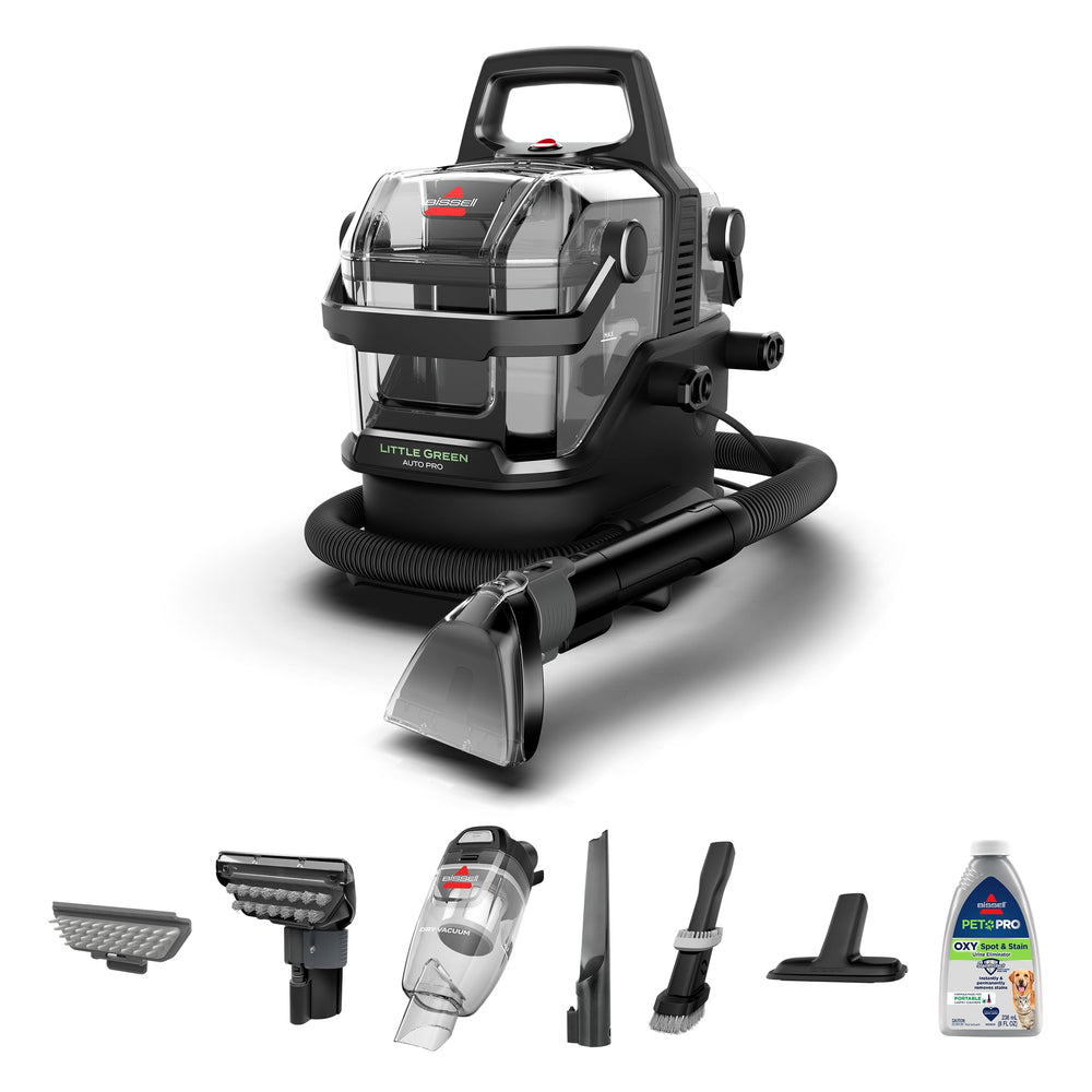 BISSELL Little Green Auto Pro front view showing compact car-cleaning device