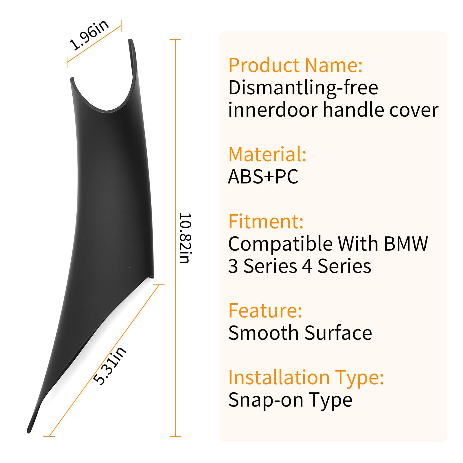 BJchiwu carbon fiber look door handle cover for BMW, durable and stylish.