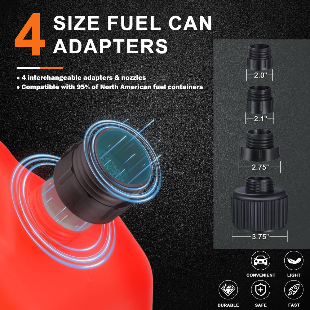 BJFFN Gas-Can-Pump-Quick-Flow-Nozzle lets you stop flow precisely.