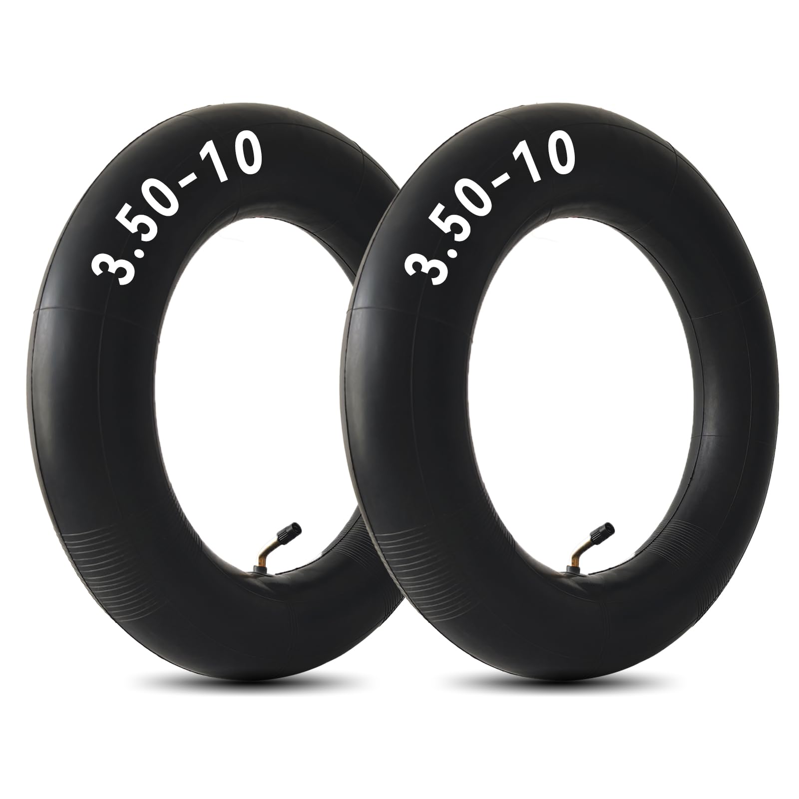 BKBNSJ two-pack inner tubes for 3.50-10 tires with bent valve.
