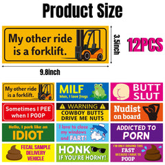BkeeCten car magnets measure 9.8x3.5 inches for visible humor from afar.
