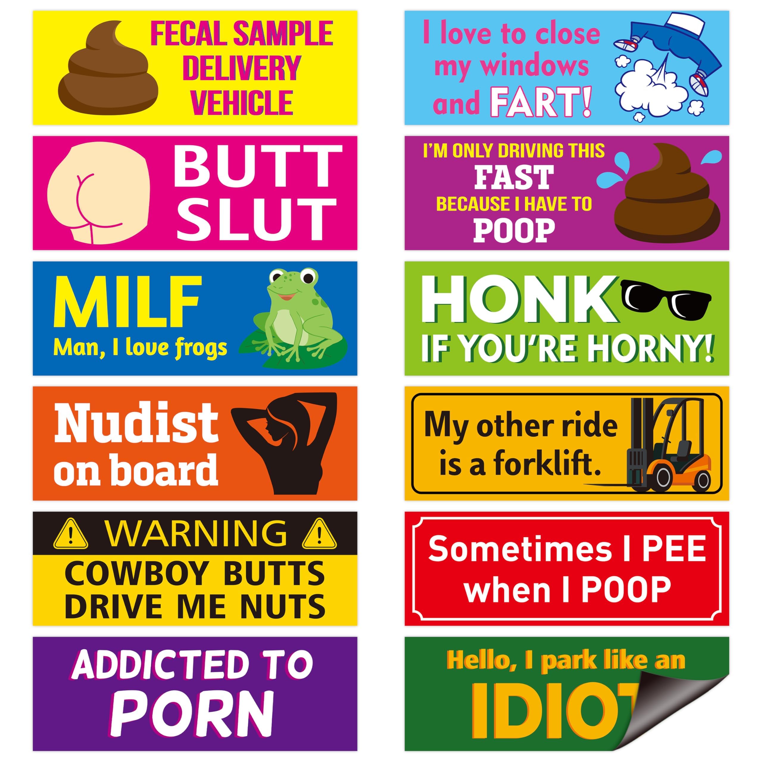 BkeeCten prank magnets, 12 designs, eye-catching car decor for playful interactions.