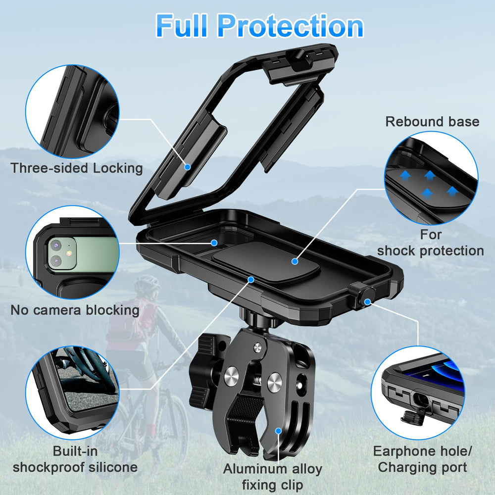 BKNOOU handlebar mount 360 rotation lets you adjust the screen angle.