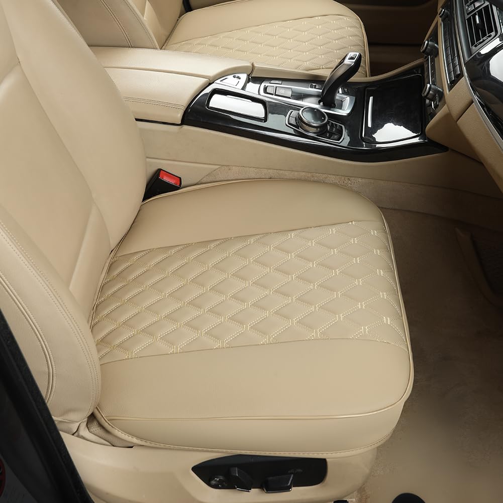 Black Panther PU car seat cover anti-slip-bottom detail for stable driving grip.