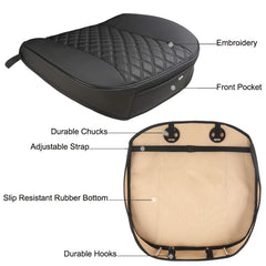 Black Panther seat cover back view showing full wrap and anti-slip base