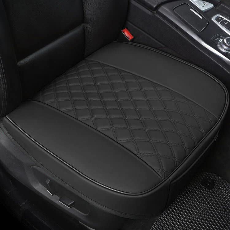 Black Panther PU seat cover front view with embroidery and protective surface