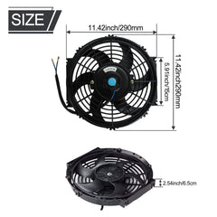 BLACKHORSE-RACING 10-inch slim fan side profile shows slim engine bay footprint.