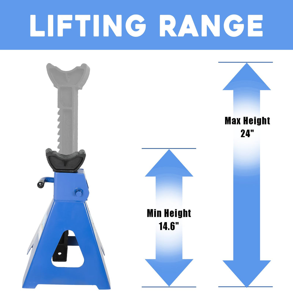 BLACKHORSE-RACING 6-ton jack stand pyramid base providing stable floor support.