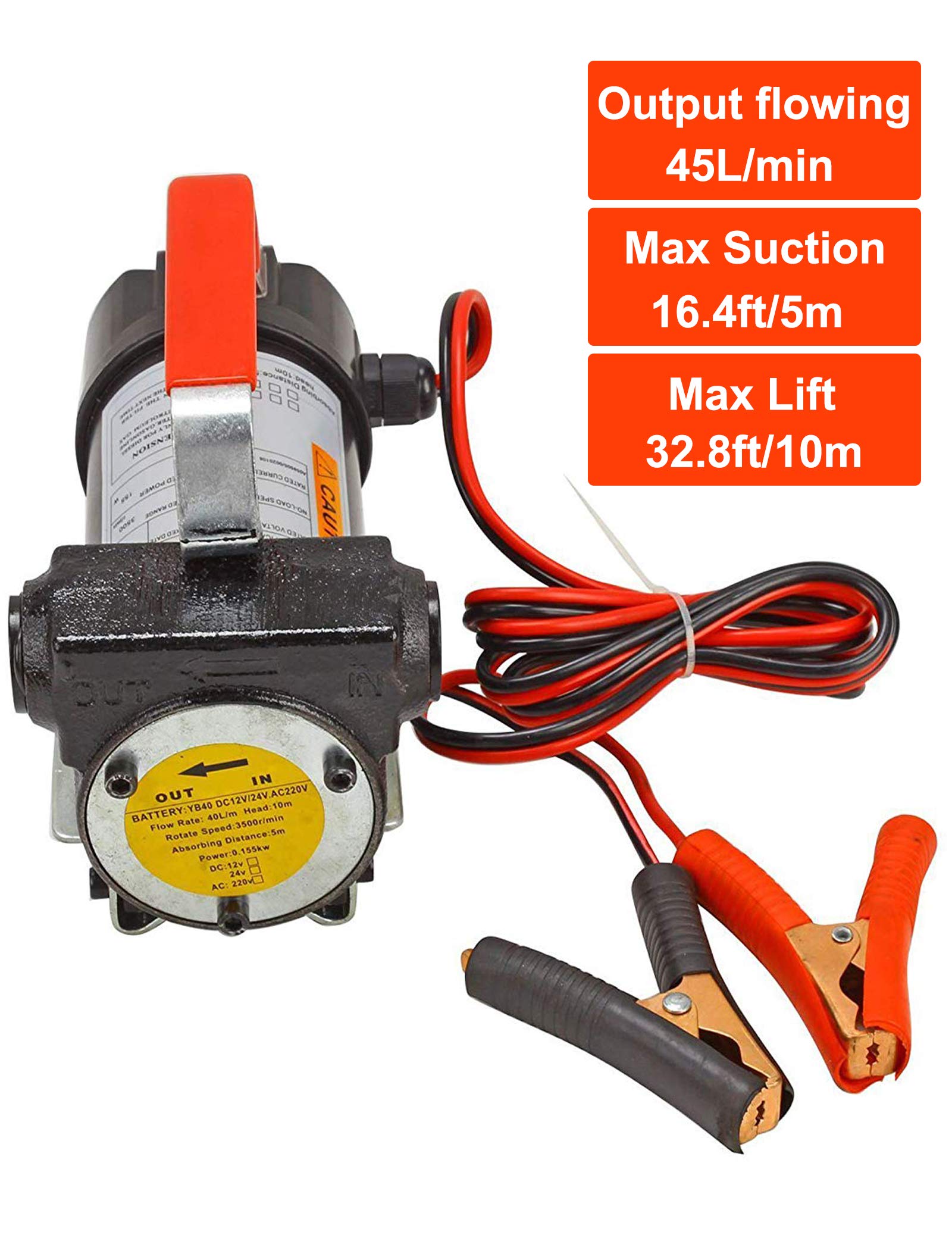 BLACKHORSE-RACING diesel pump with hose and nozzle for easy transfers.