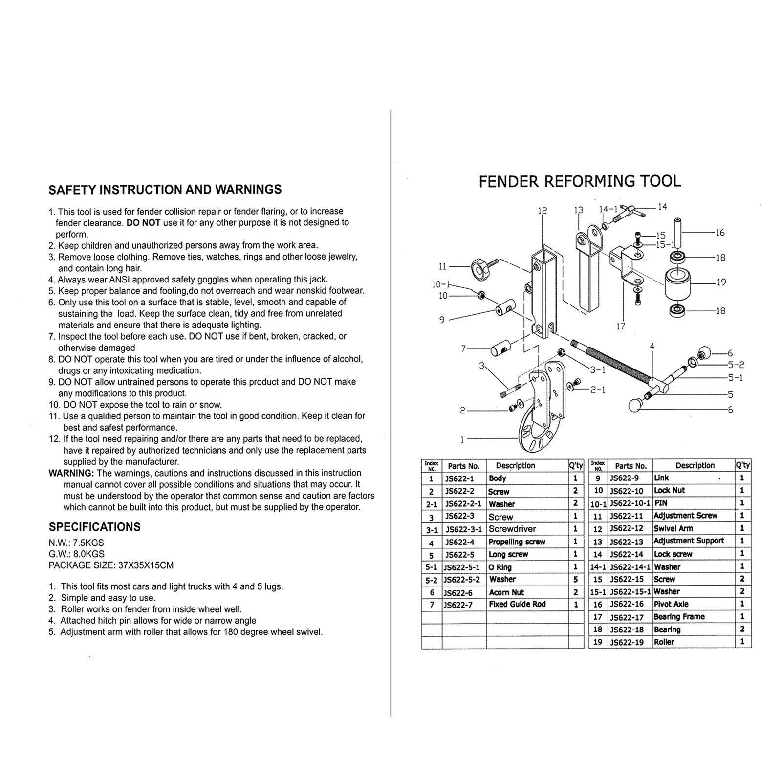 BLACKHORSE-RACING Fender repair tool is blue and ready for maintenance