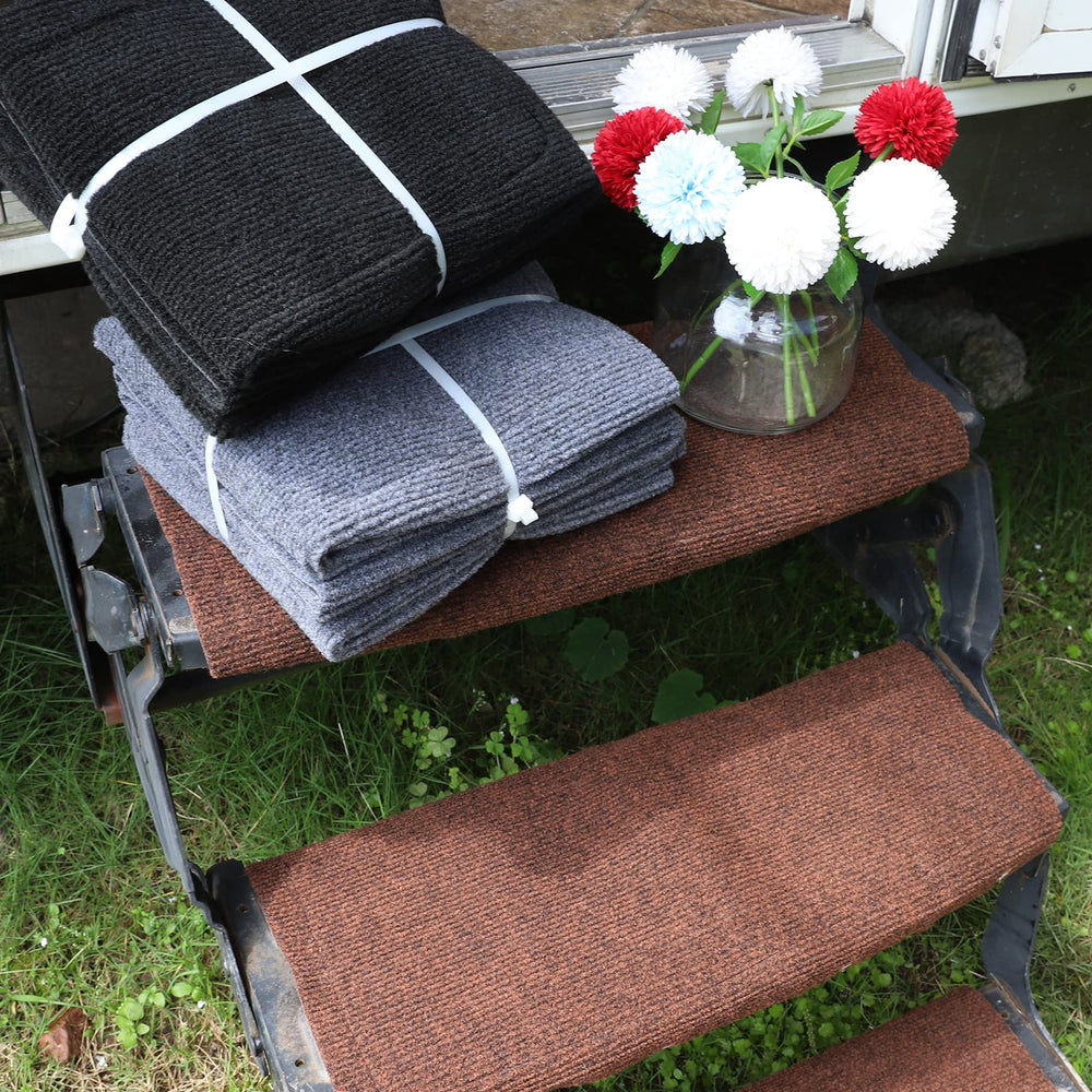 BLACKHORSE-RACING RV Step Rugs fit 22 inch stairs with coverage