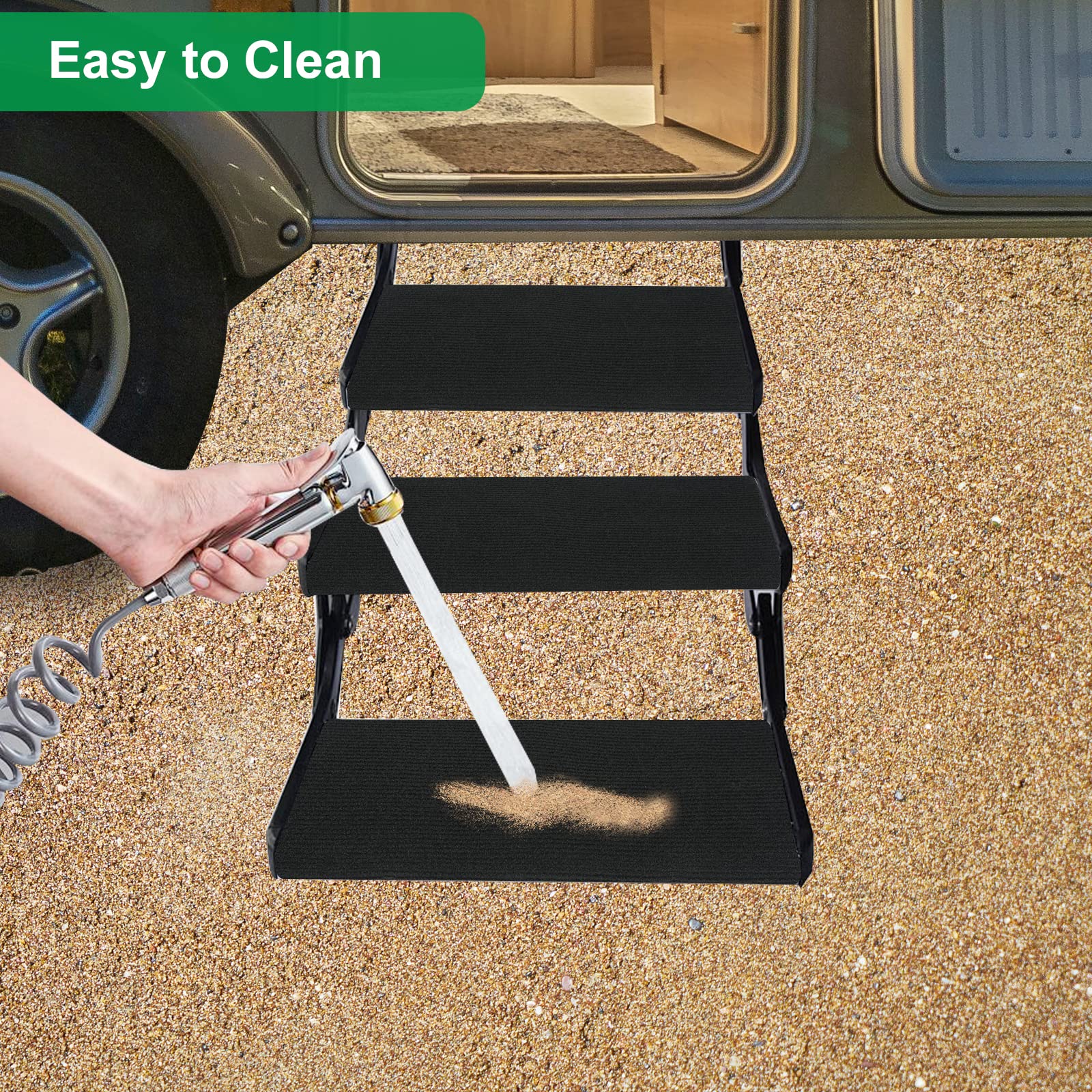 BLACKHORSE-RACING RV Step Rugs are washable for campers