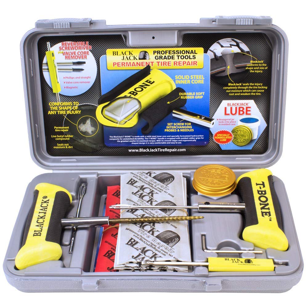 Blackjack tire repair truck kit with 35 repairs for on-site maintenance