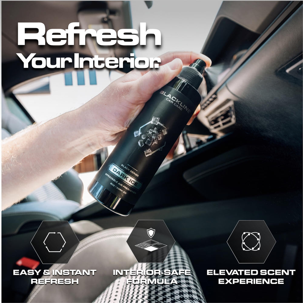 Blackline Dark Ice inside car interior refreshing cabin air.