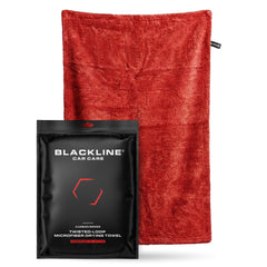 Blackline drying towel 2ft by 3ft covers large area for quick drying.