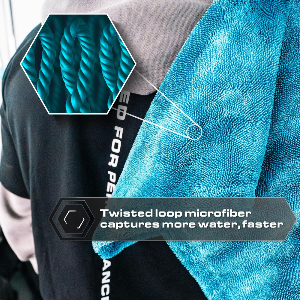 Blackline Aqua towel enables one-pass dry for large vehicle panels.